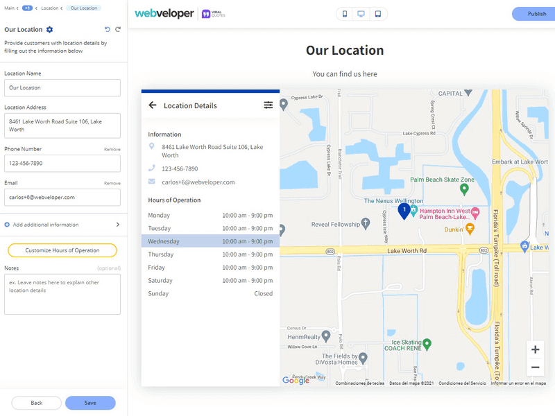 Webveloper, screenshot 2